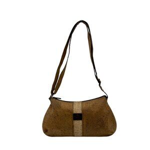 Natural Cork Brown Corkscrew Crossbody Bag